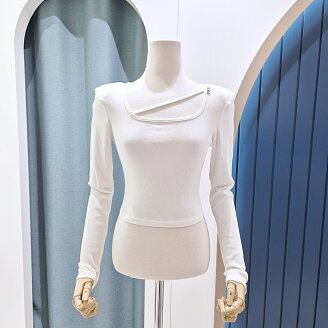 사선 포인트 크롭 티셔츠 색상 택1 SF05TS109
