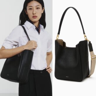 시그니처 H 블랙 레더 토트겸 숄더백 L HIBA6E316BK