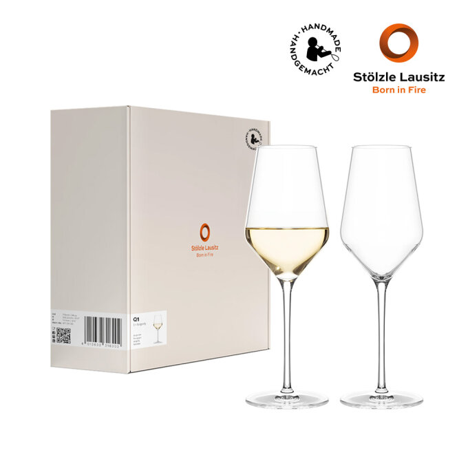 Q1 핸드메이드 화이트 와인잔 (350ml) 2p