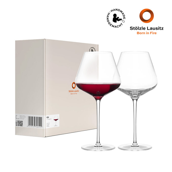 Q1 핸드메이드 버건디 와인잔 (650ml) 2p