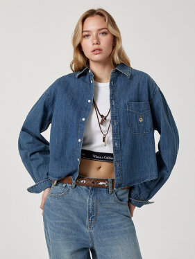 여성 Steve Crop Denim Shirts (F) WHYJG2334F