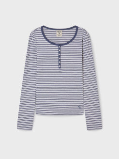 Ribbed Henry Neck Long Sleeve T-shirt WHLAG2322F