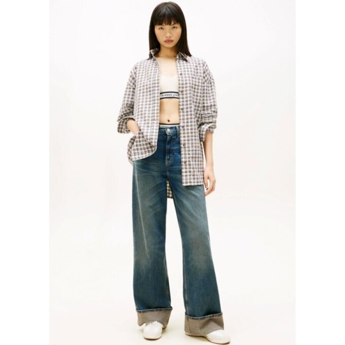여성 클레어 와이드 턴업 데님 팬츠 T32G0NEW33TWT11BK