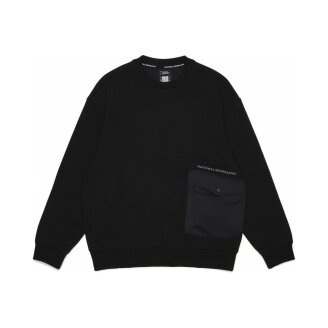 K261USW220 어드벤처 우븐 믹스 맨투맨 CARBON BLACK