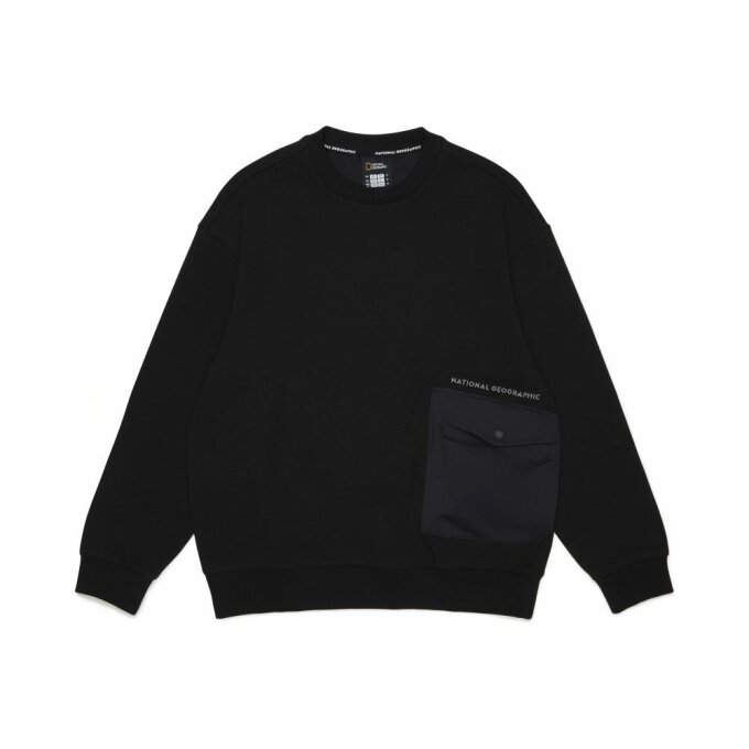 K261USW220 어드벤처 우븐 믹스 맨투맨 CARBON BLACK