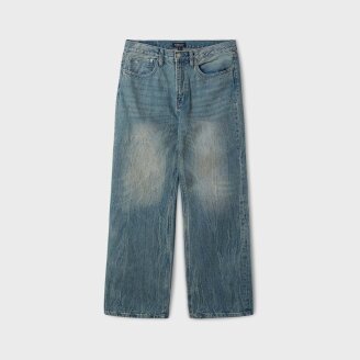 VintageWashing Over Wide Denim Pants (M) WHTJF2495M*