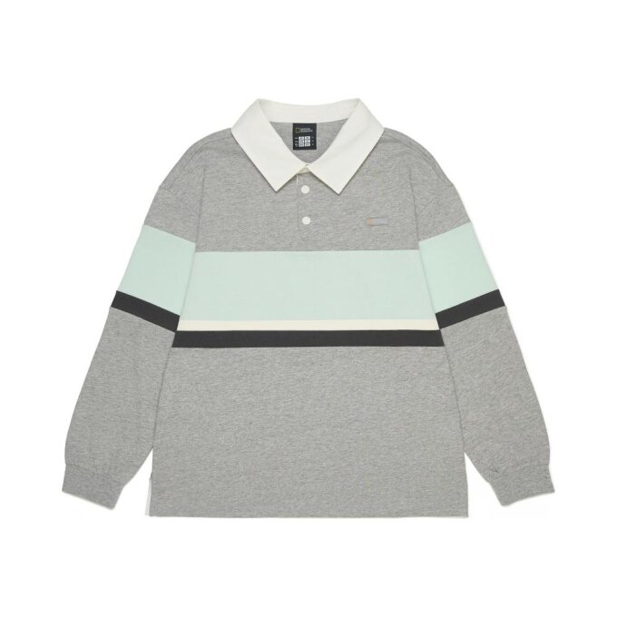 K261UTS930 컬러 블럭 카라 긴팔 티셔츠 M/GREY
