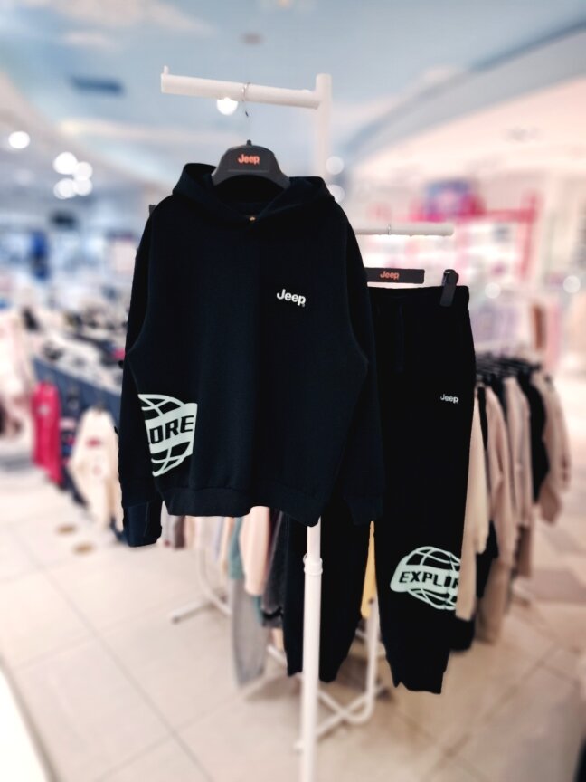 지구본 셋업 후드티 KR1THU017 조거팬츠 KR1TPU917 BK