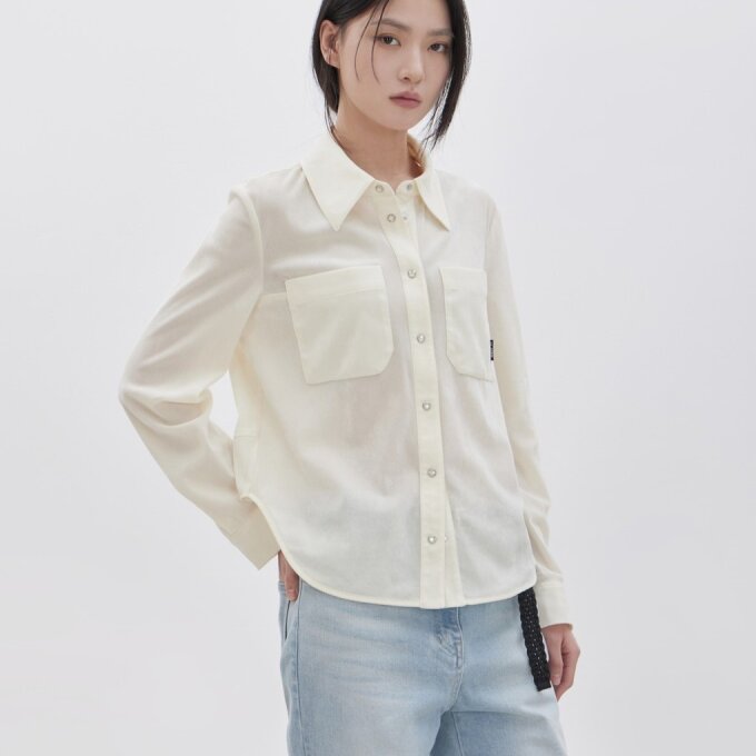 빅포켓 벨벳 셔츠