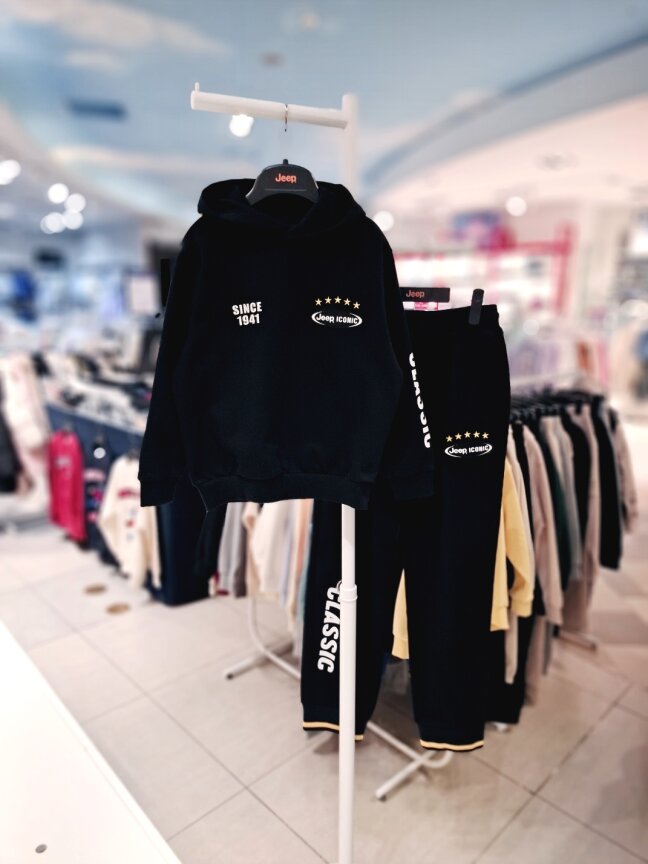 ICONIC 스타셋업 후드티 KP1THU071 조거팬츠 KP1TPU971 BK