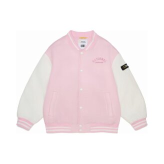 K261UPD910 우븐 베이스볼 패딩 자켓 PINK