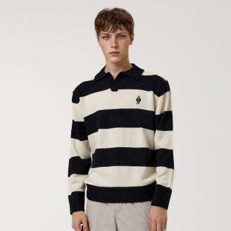 Steve Stripe Open Collar Pullover WHKAF4922U*