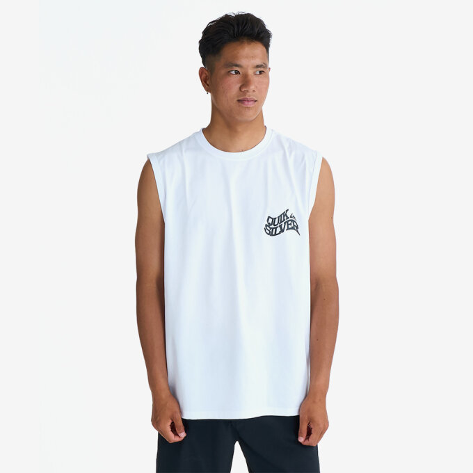 퀵실버 BEND LOGO 래쉬 머슬 나시티 QG21RE801_WHT