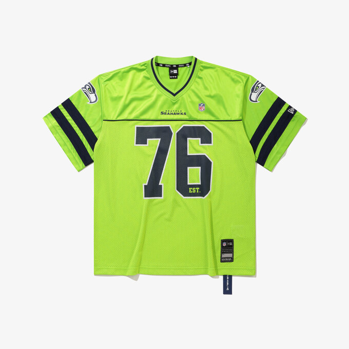 NFL 시애틀 시호크스 팬 웨어 티셔츠 네온그린(14954658)