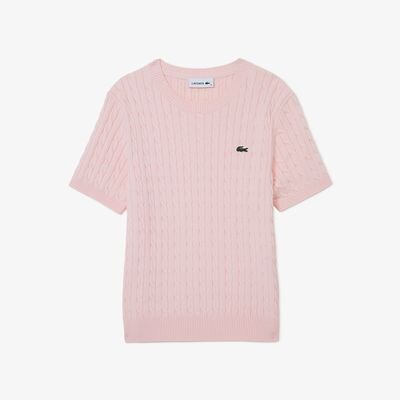 26SS 라코스테 여성 케이블 반팔 크루넥 AF590E-56G Z4H