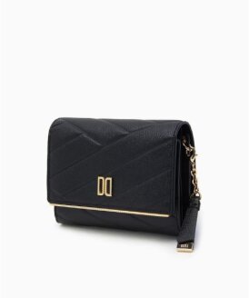 블랙 칼라일 패턴 골드 DD 3단 반지갑 DCWA6E414BK