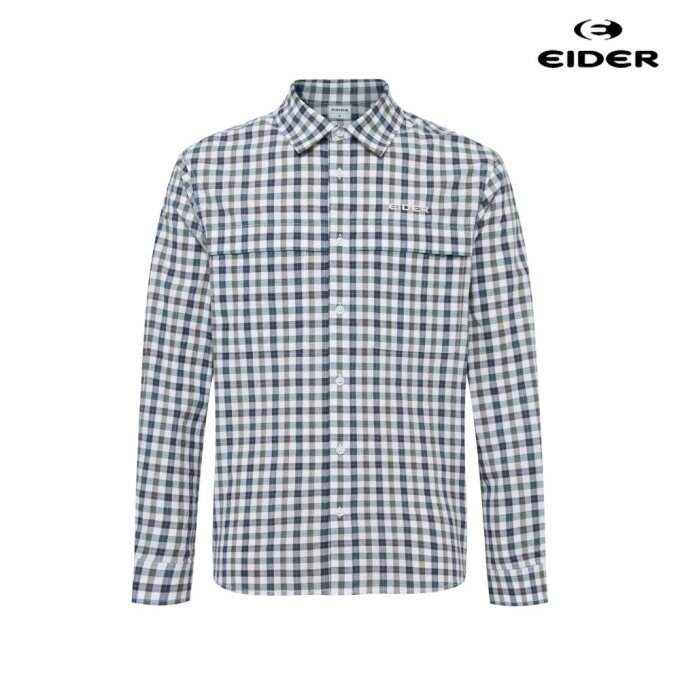 남성 LINEN LOOK 린넨 룩 긴팔 체크 셔츠 (DMM25462_C5)