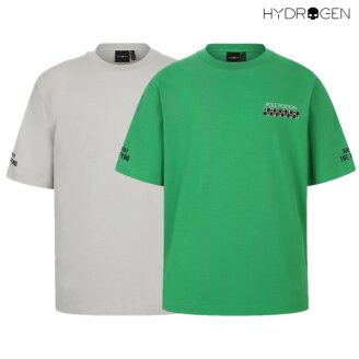 유니 체커보드 그래픽 반팔 티셔츠 H31F2TR246