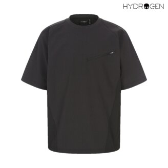 이태리 남성 우븐 배색 반팔 티셔츠 H11F2TR196_GY