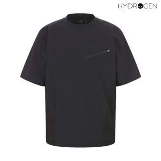 이태리 남성 우븐 배색 반팔 티셔츠 H11F2TR196_NA