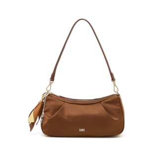 브라운 사틴 플라워 참장식 미니숄더백 DCBA6E461