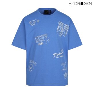 유니 레트로 그래피티 반팔 티셔츠 H31F2TR229_BL