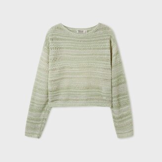 Two tone Mesh Sweater WHKAF2791F*