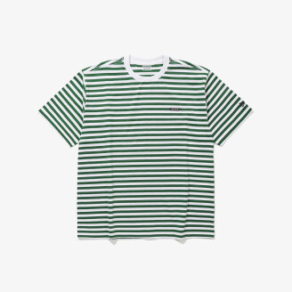 마이크로 스트라이프 티셔츠 화이트/포레스트 14954691