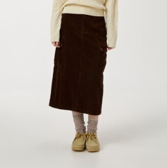 Corduroy Cargo Long Skirt / WHWHF4954F