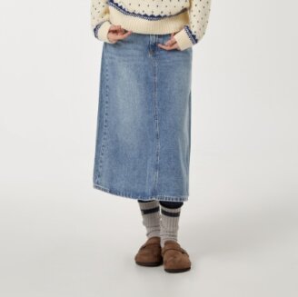 Long Denim Skirt / WHWJF4955F