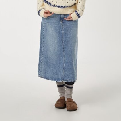 Long Denim Skirt / WHWJF4955F