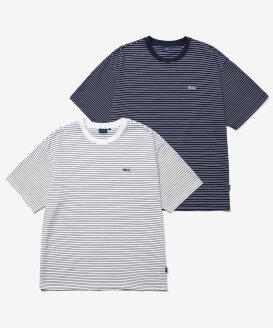 2PACK 스몰아치 로고 스트라이프 반팔티셔츠_YEM9SS312B