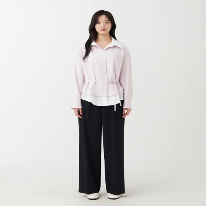 레이어드 포인트 셔츠 블라우스 PS2WB362