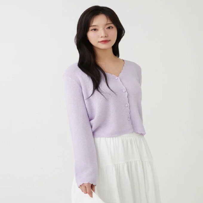 스칼럽포인트 니트 가디건 PS2KG365