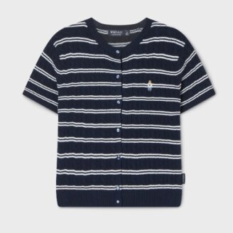 Steve R-neck Cable ShortSleeve Cardigan/WHCKG2412F