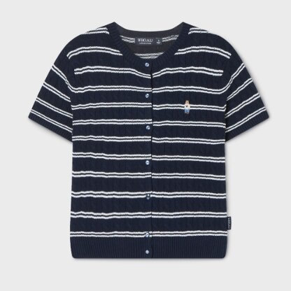 Steve R-neck Cable ShortSleeve Cardigan/WHCKG2412F