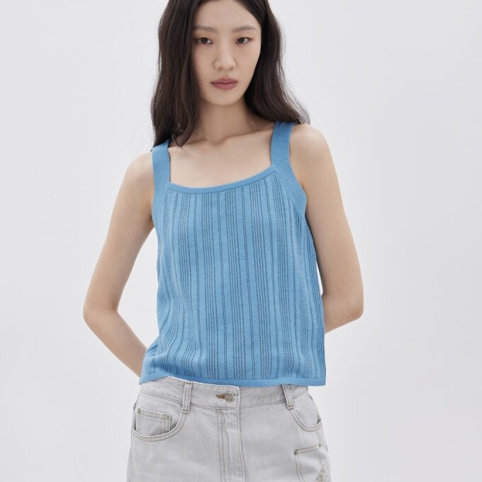 투웨이 스카시 니트 슬리브리스