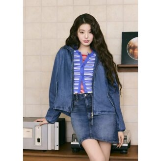 여성 크루넥 스트라이프 가디건 T32G1KCD36TWT1C6H