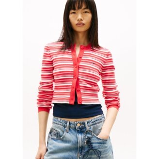 여성 크루넥 스트라이프 가디건 T32G1KCD36TWT1XK3