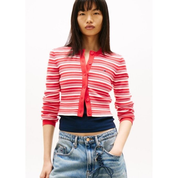 여성 크루넥 스트라이프 가디건 T32G1KCD36TWT1XK3