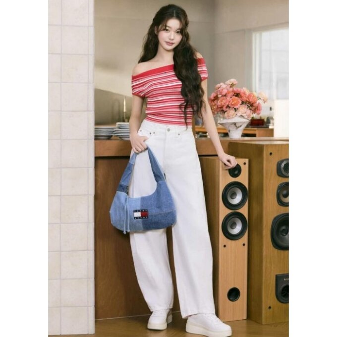 여성 패치워크 데님 숄더백 T32G1ABG41TWT11CN