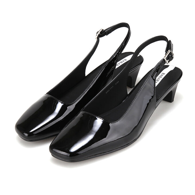바바라 2컬러 4CM 스퀘어라인 페이던트 슬링백힐 BBI733