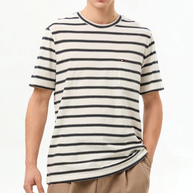 에센셜 스트라이프 포켓 티셔츠 T12G1TPO060MT10FB
