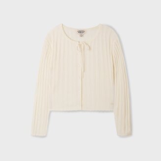 Ribbon Punching Skashi Cardigan WHCKF4993F*