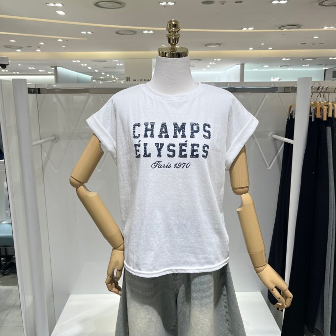 레터링 라운드 티셔츠 870340