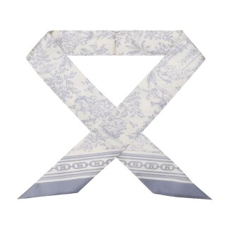 Toile de Jouy 블루 쁘띠 실크 스카프 /HISC6E313B1