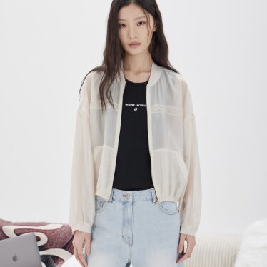 레이스 패치 썸머 점퍼