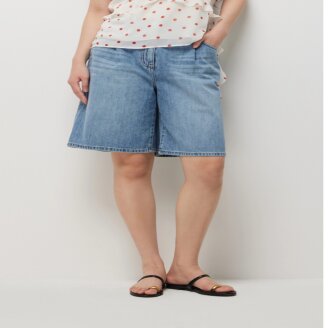 원턱 버뮤다 데님 팬츠