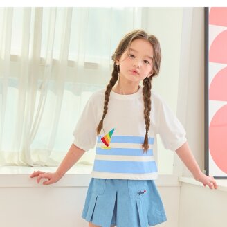 여아 반팔 데일리 스쿨룩 티 T42KAT040