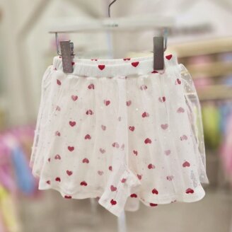 화이트 하트나염 샤 반바지 Q62DDP160